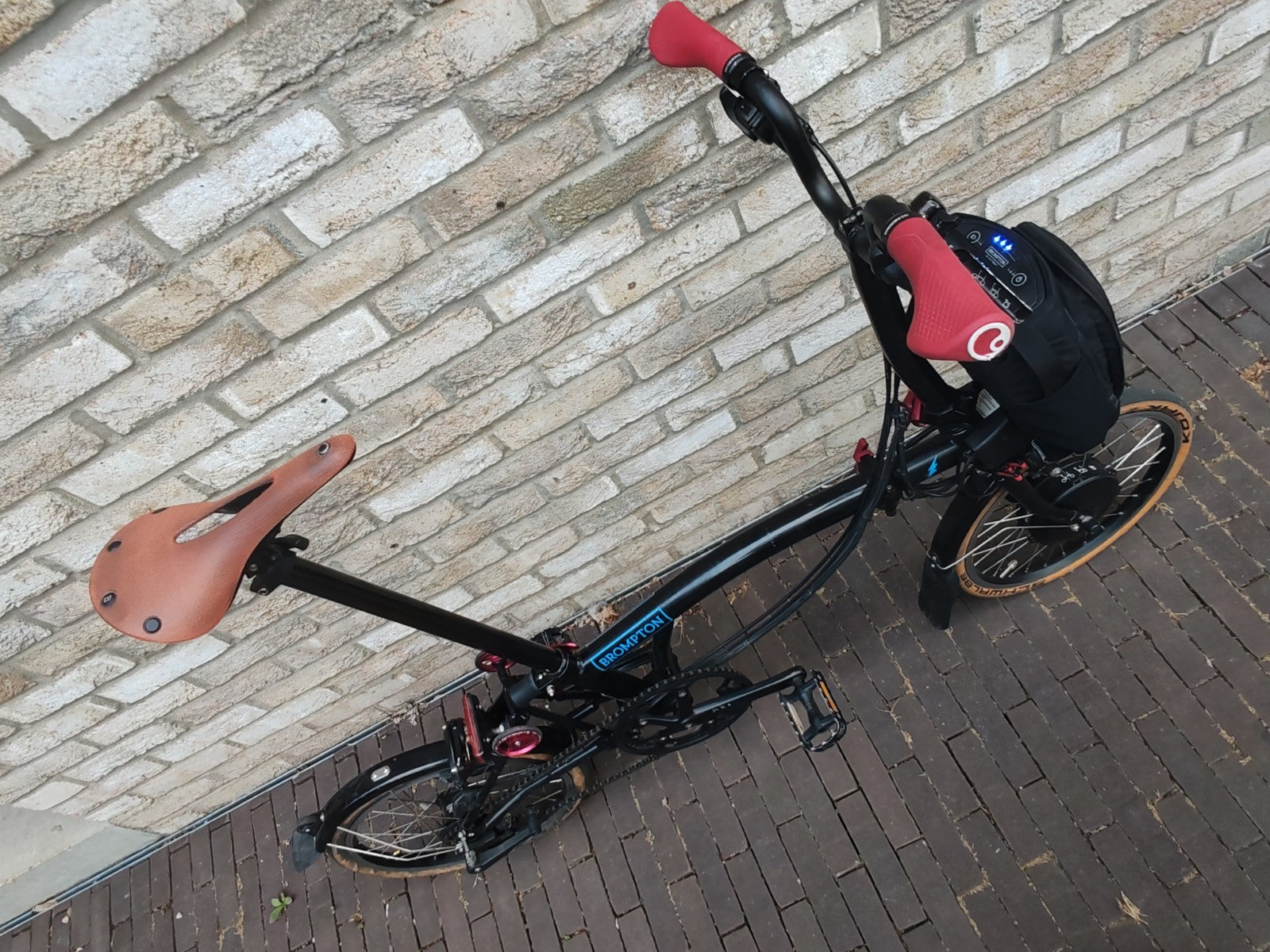 Brompton Elec M6L 6 Speed Folding Black Custom Schwalbe Kojak Tanwall