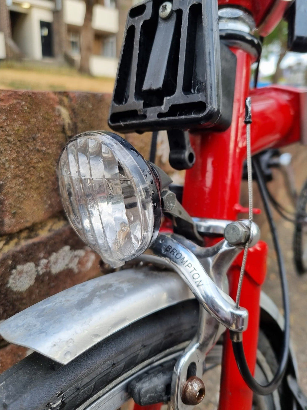 Brompton Folding Bike Red 16in Wheels Small Frame Rear Rack Mudguards Reflectors