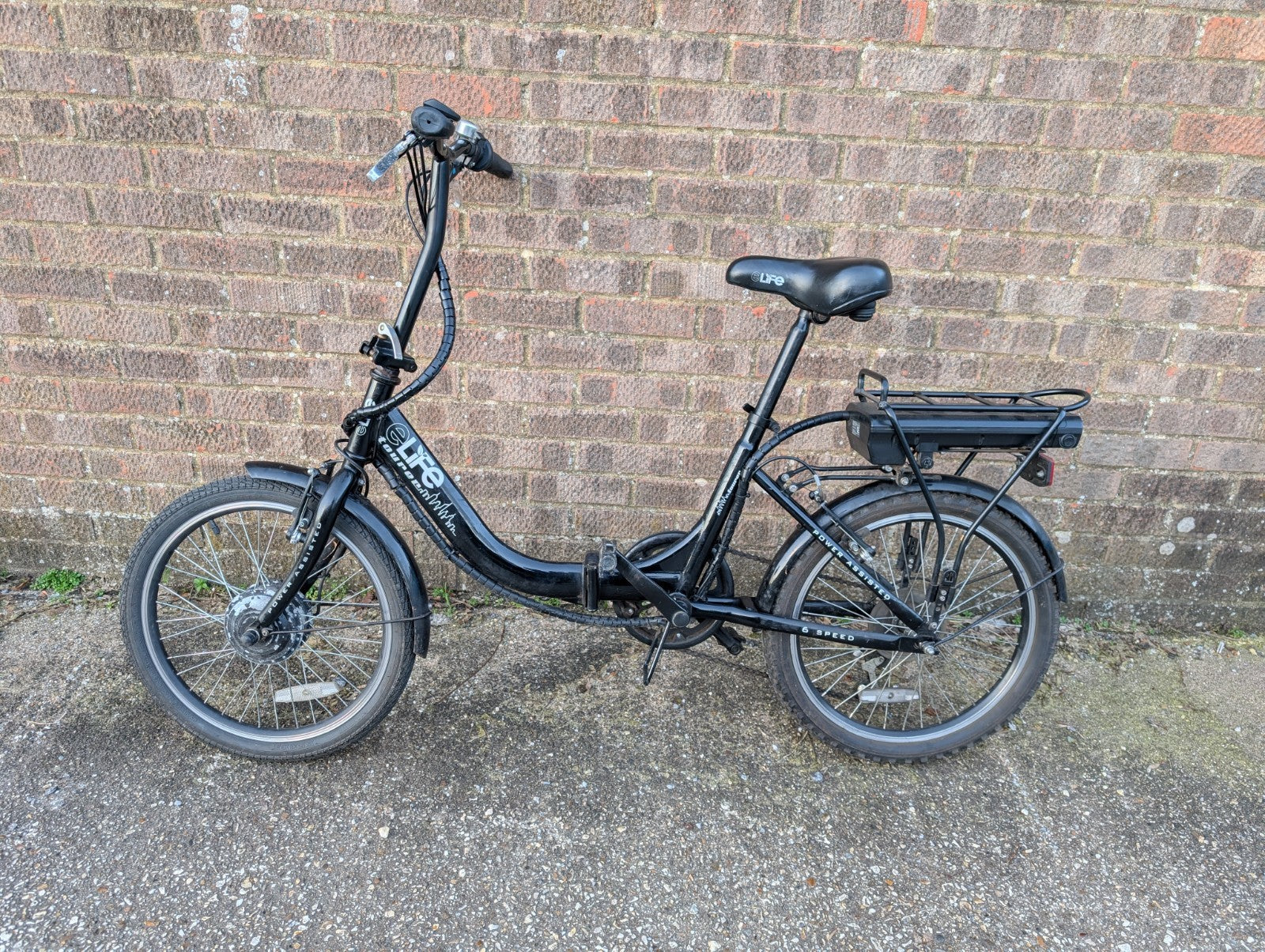 eLife Infusion Power Assisted Folding Bike 24V 200W, 20-inch Wheels, Black