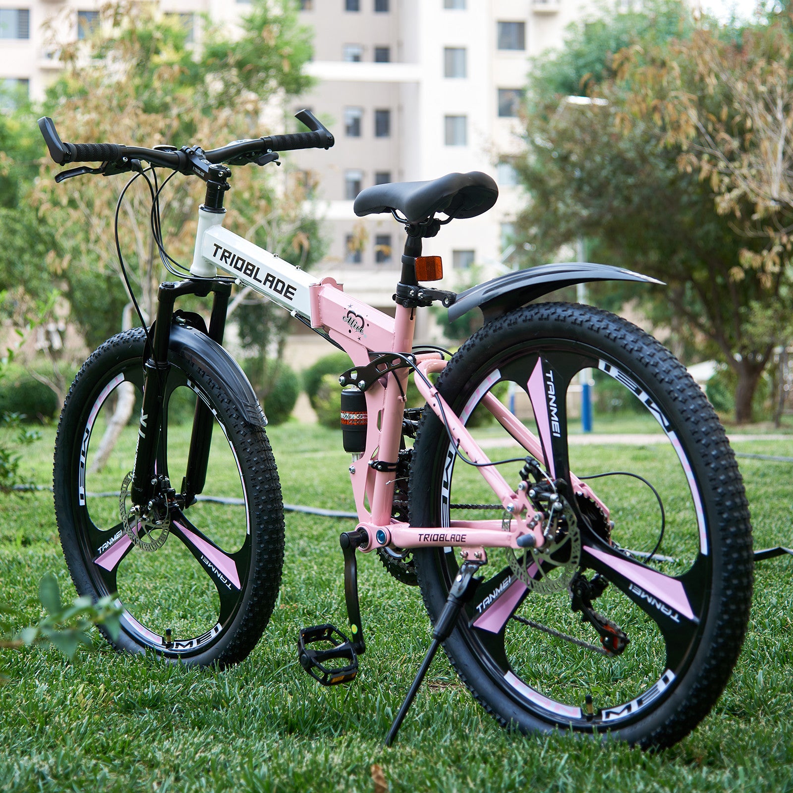 24/26 inch Folding Mountain Bike 21 Speed Full Suspension Bicycle For Men Women