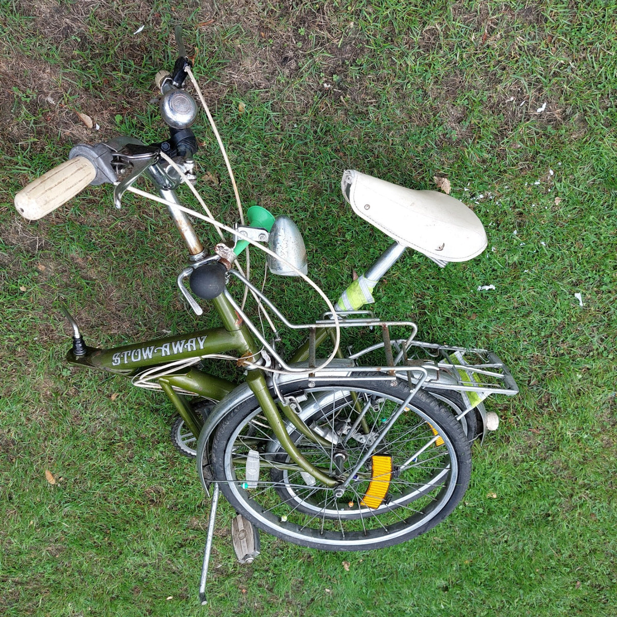 Raleigh Stow Away Folding Bicycle   Green   Vintage