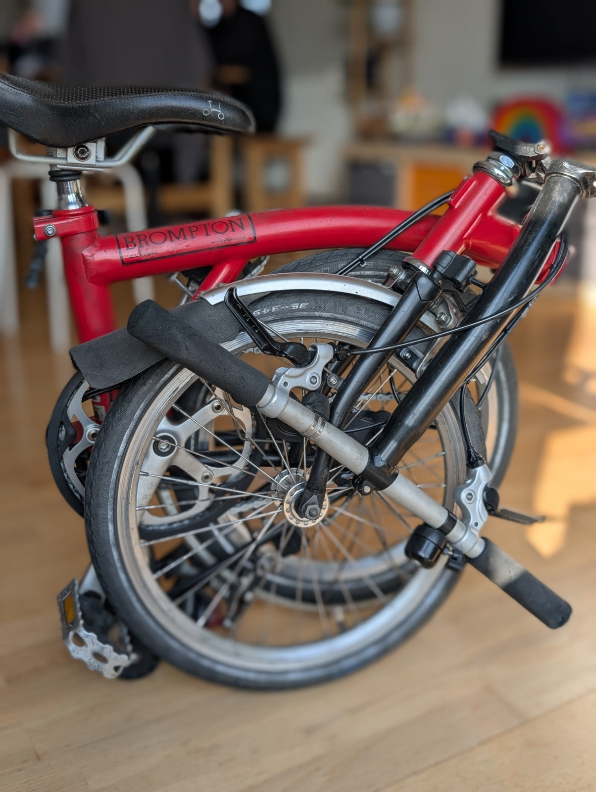 Brompton Folding Bike- Red and Black GUC