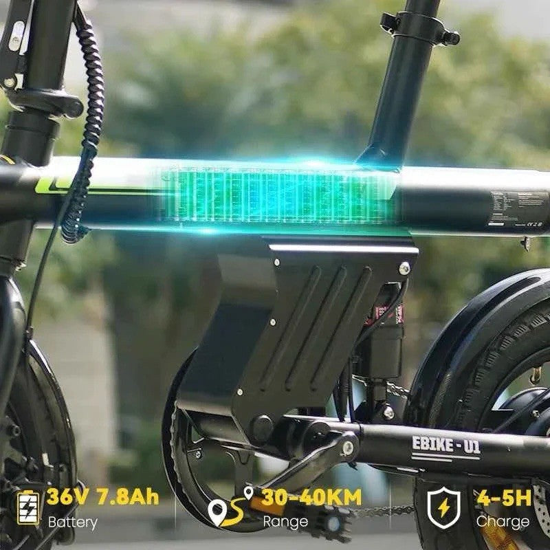 14 inch Electric Bike E-City Bike Folding Commuter E-Bike for Adults 45KM Range