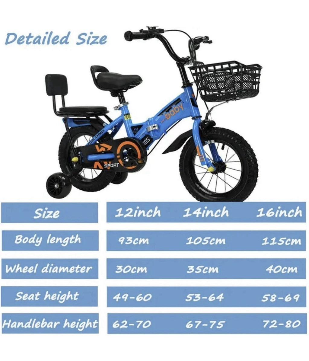 12inch Kids Bike Bicycle Children Boys Foldable Cycle Removable Stabiliser