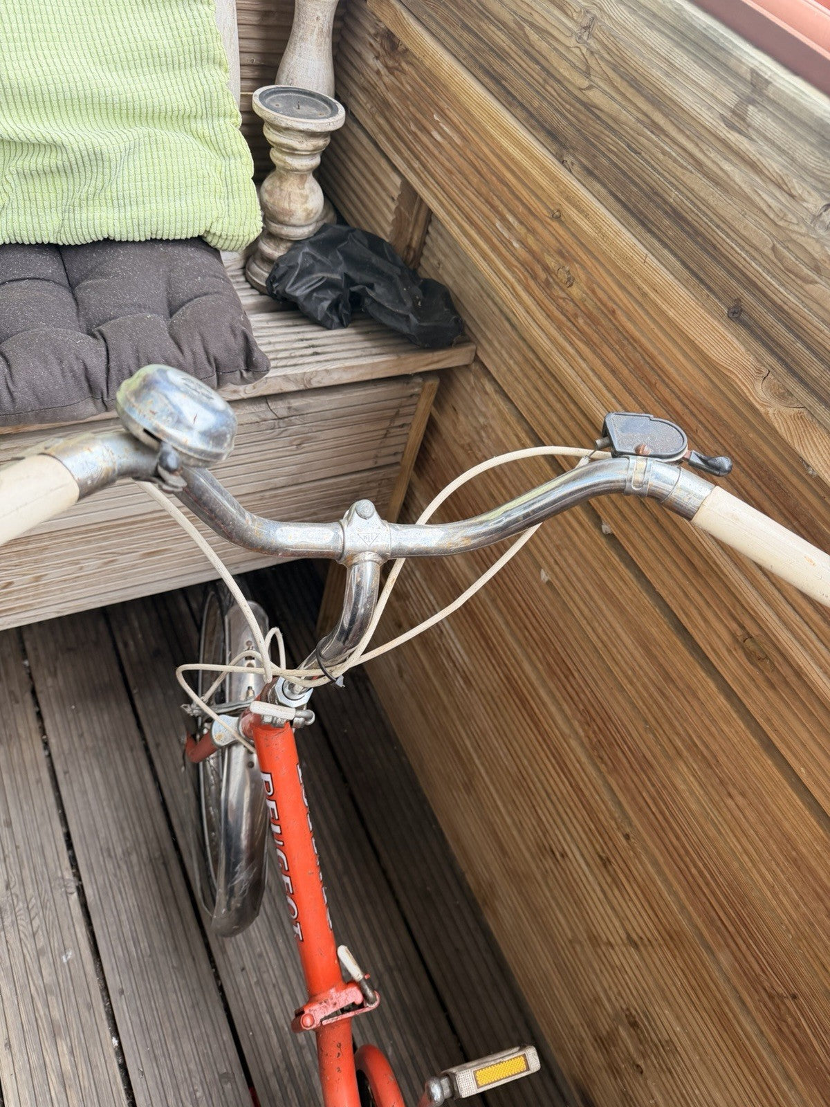 Peugeot Vintage Folding Bike Coral/Orange Frame