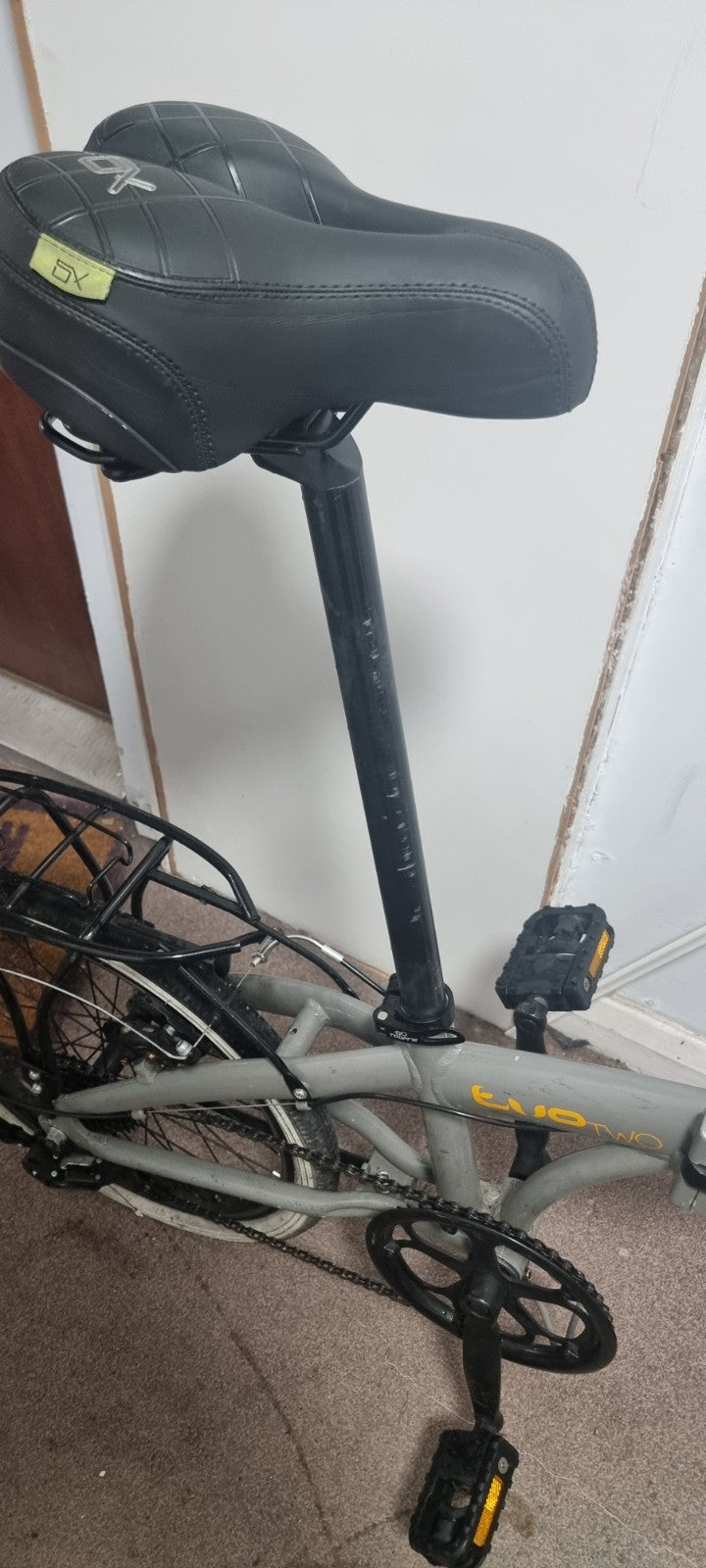 Raleigh Evo 20in Folding Bike Grey/Black Small Flat Bar Rear Rack