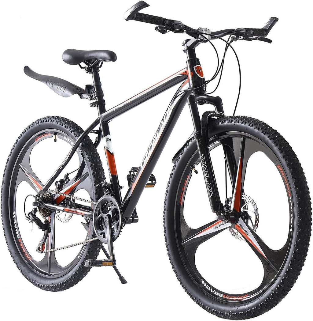 24" Mountain Bike 21 Speed Dual Disc Brakes Full Suspension MTB Adult