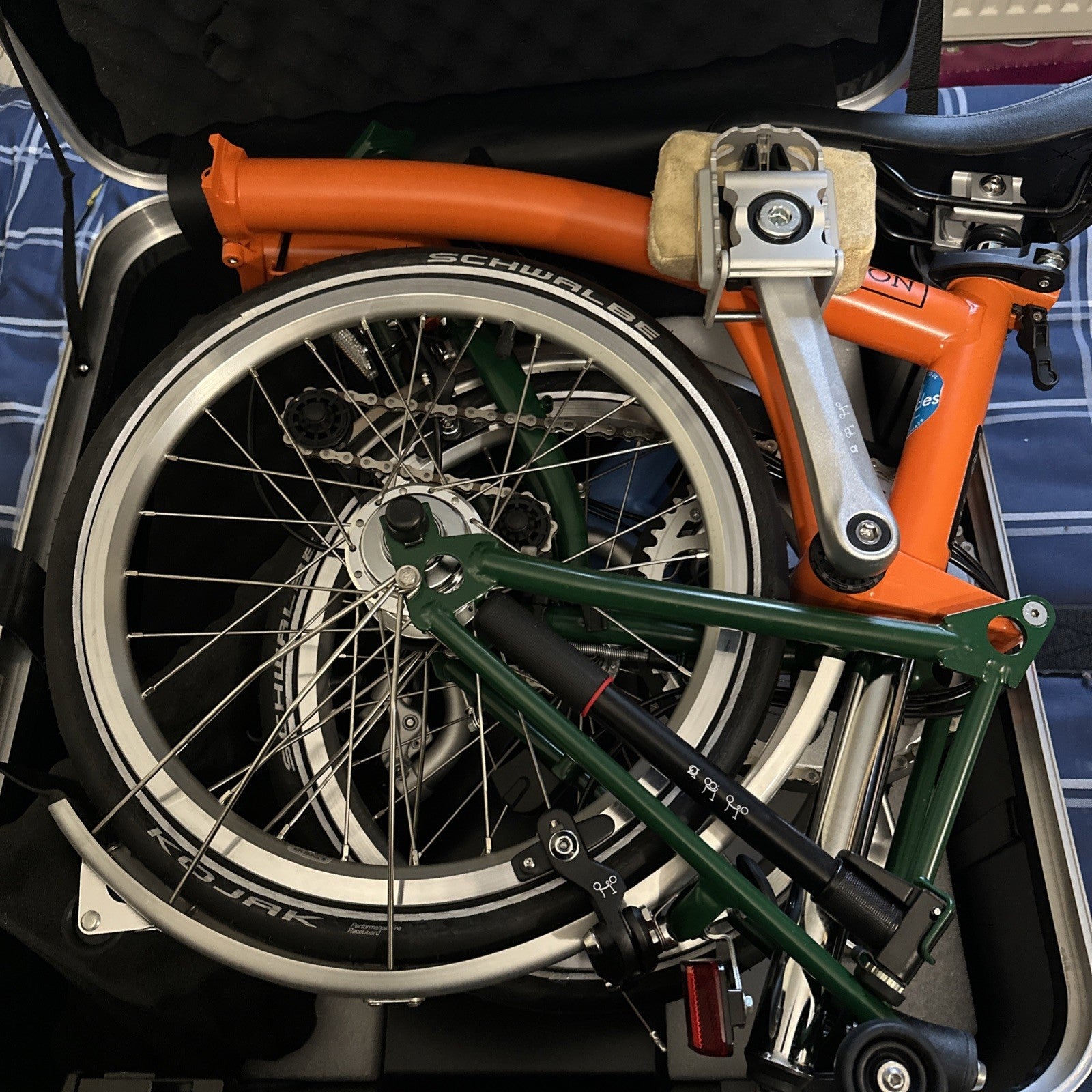 2021 Brompton M6L in Orange & Green + B&W Hard Case