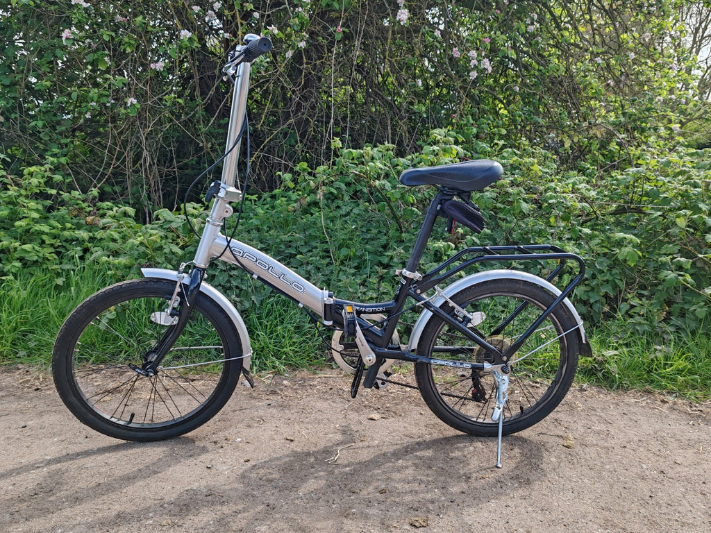 apollo transition folding bike 6 revoshift gears 20inch wheels adults unisex