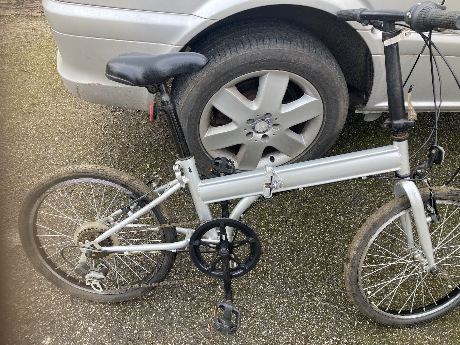 Super Silver Folding Bike With 7 Gears