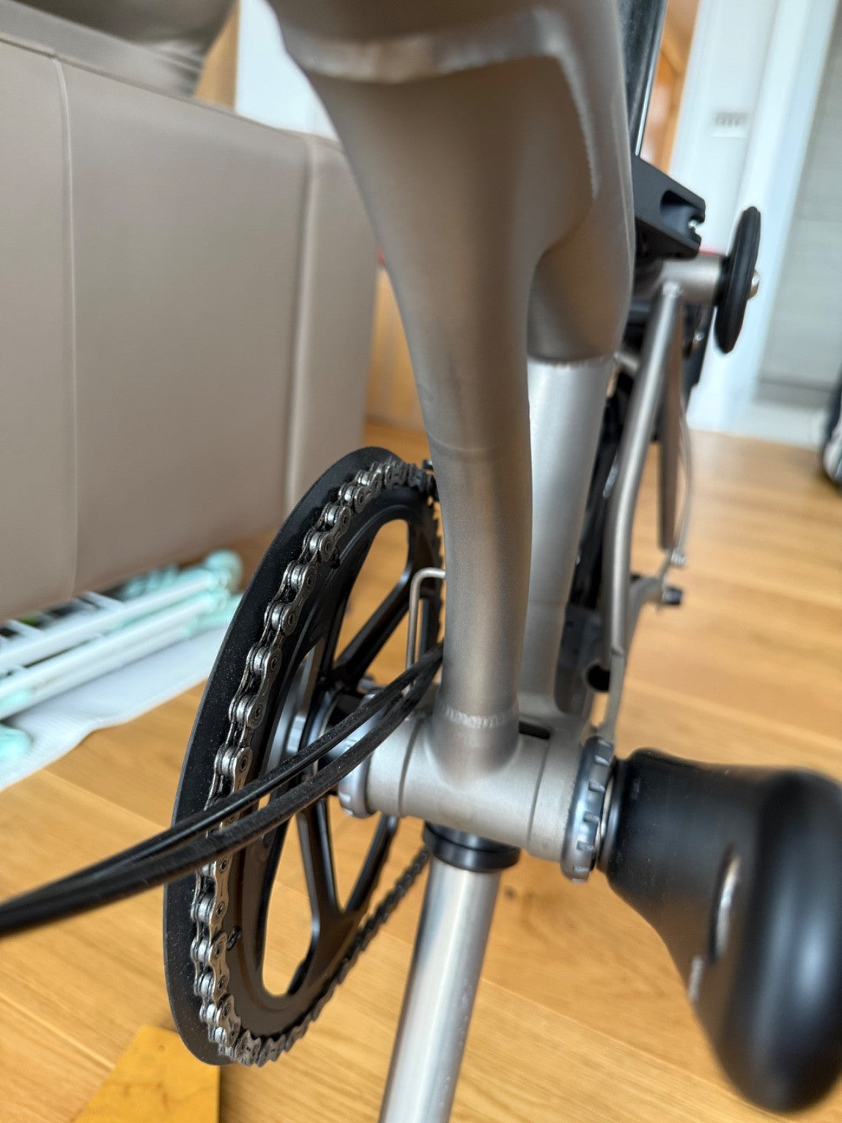 Brompton T-Line 4-Speed Titanium Folding Bike Low Handlebar- Excellent Condition