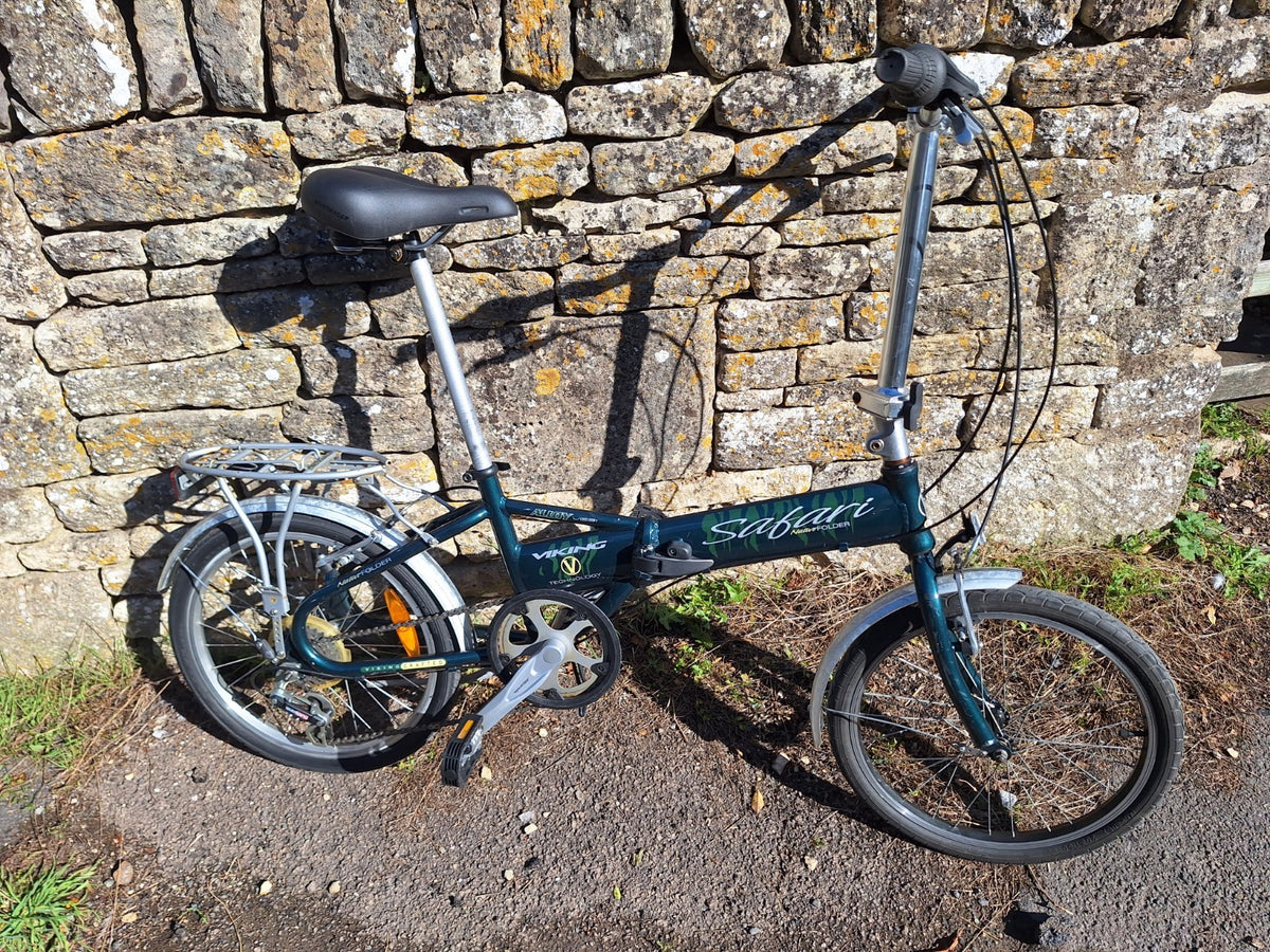 Viking Safari Native Folding Bike Alloy 20in Green .VGC. will post.