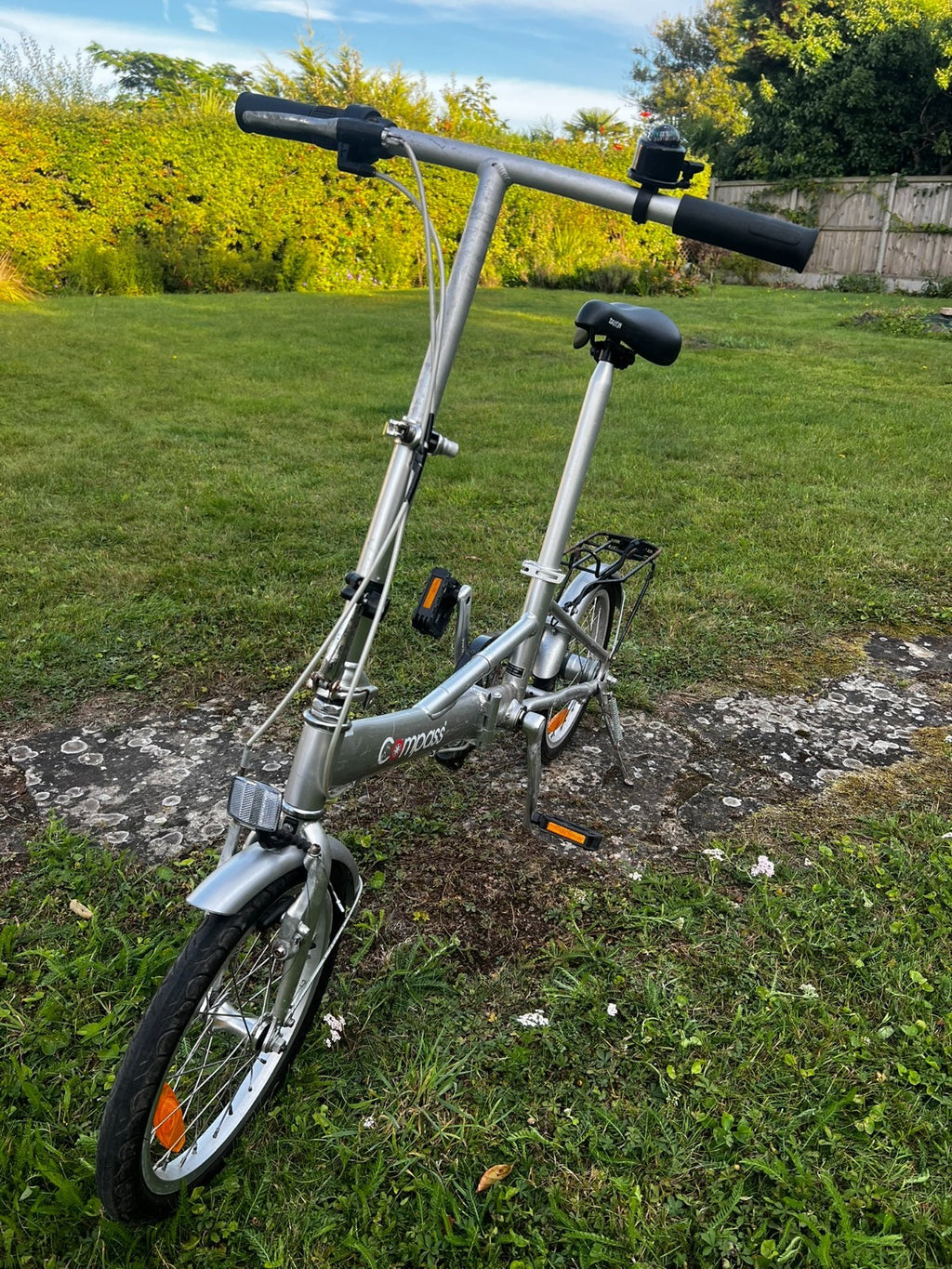 3 speed Compass folding bike (commuter, caravan or boat bike) , kickstand & rack