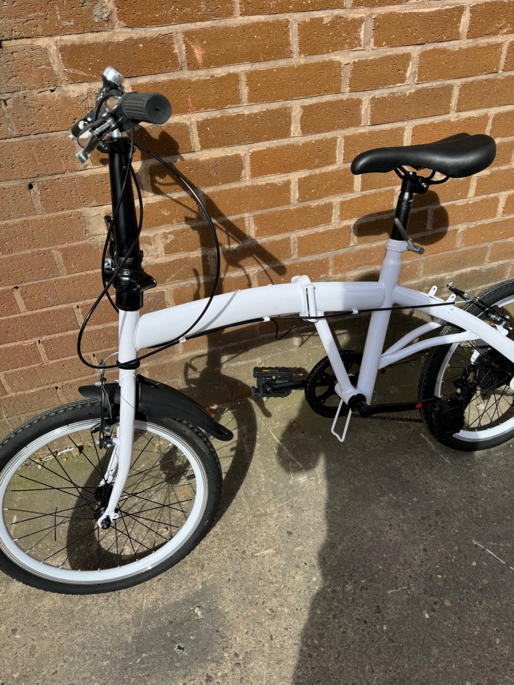 20 inch Unisex Folding Bike Adult Kids City Bike 6 Speeds Bicycle White