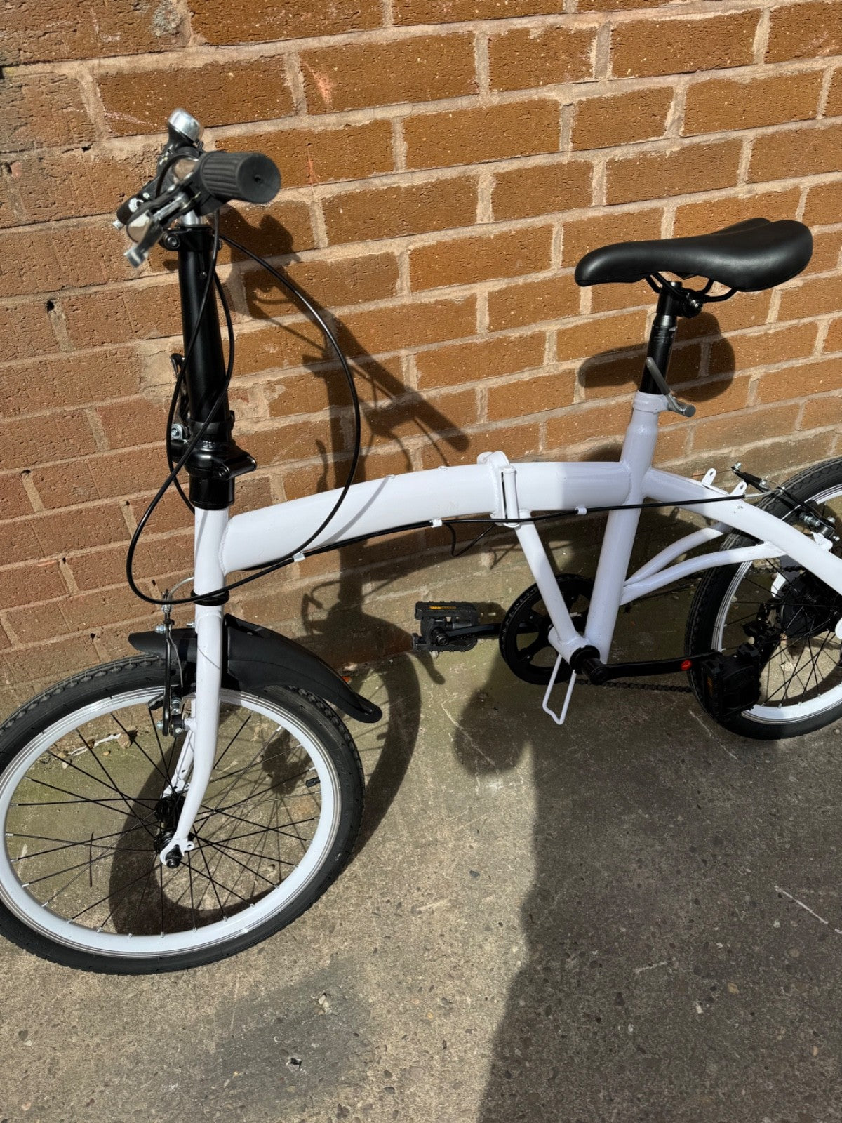 20 inch Unisex Folding Bike Adult Kids City Bike 6 Speeds Bicycle White