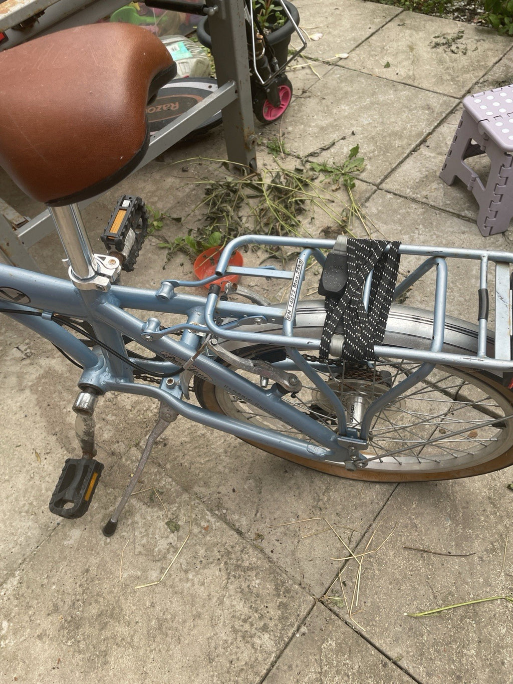 Dark Flame Classic Folder 20in Folding Bike with Rear Carrier