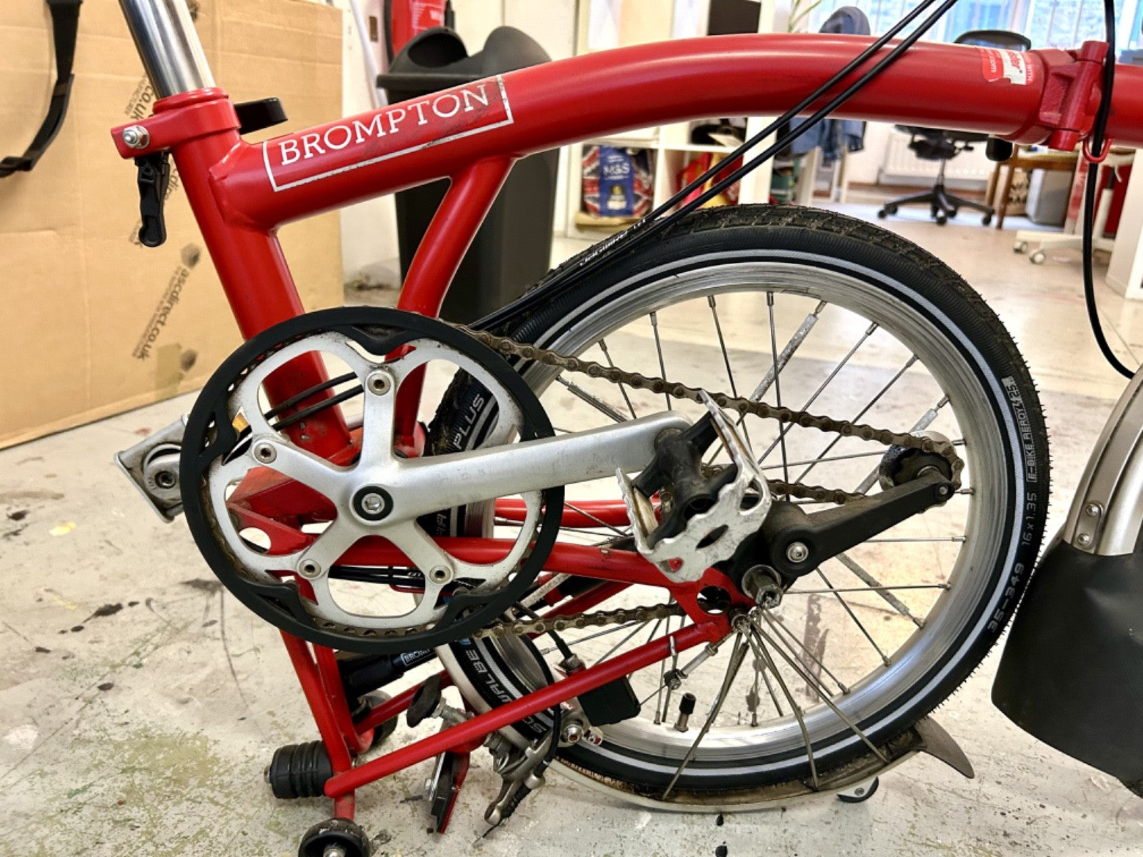 Brompton M3L folding bicycle in Red Excellent Condition