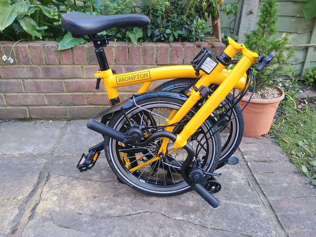 Brompton C Line 12-Speed In Bumblebee Yellow with Accessories and box 2025