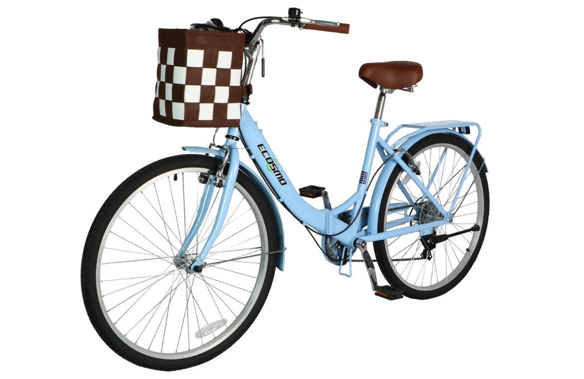 Ecosmo 26" Wheel Folding Ladies Women City Bicycle Bike 7 SP, 17" Frame -26LF08B