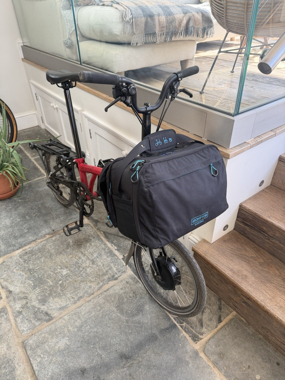 Brompton C-line 6-speed Maroon Red With Three Brompton Bags