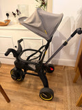 Doona Liki Trike S1 Grey Folding Trike with Push Handle & Canopy