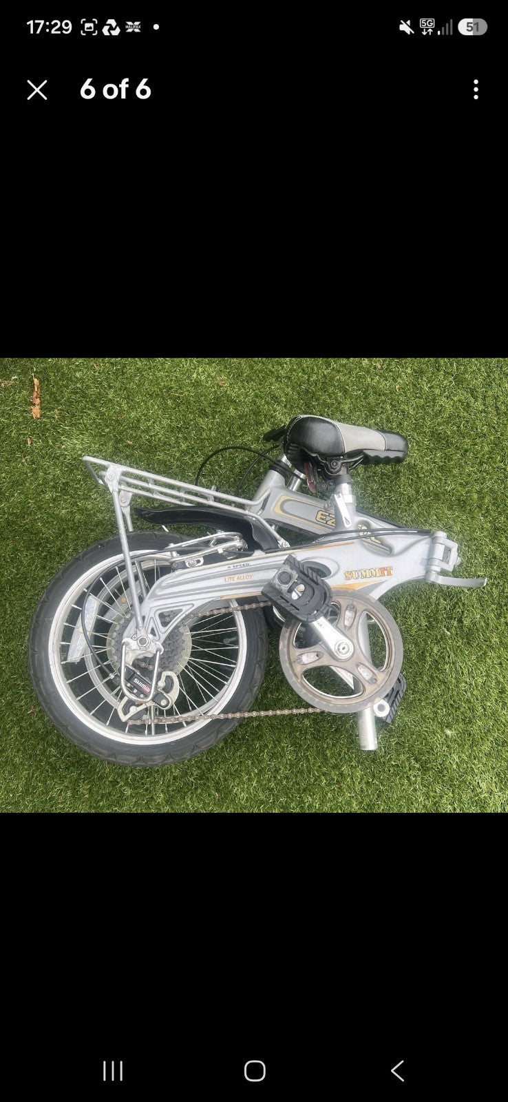 Summit EZ-Fold 20in Folding Bike 8 Speed, Rear Rack, Mudguards, Bell