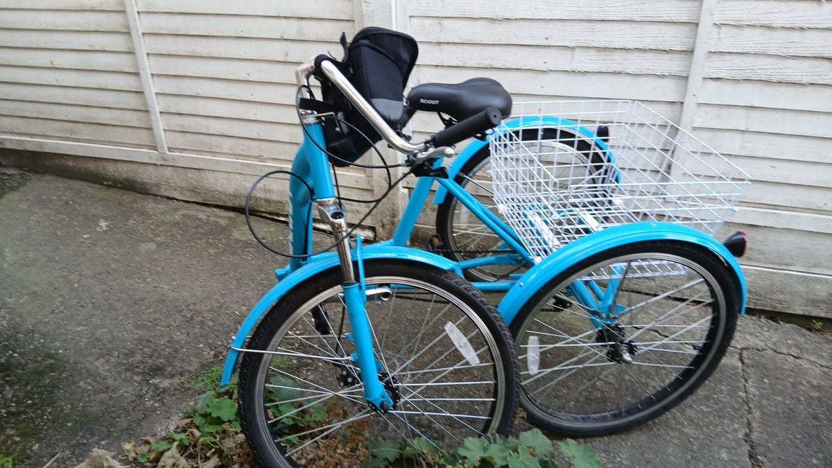 Adult folding tricycle used Scout brand Teal Blue