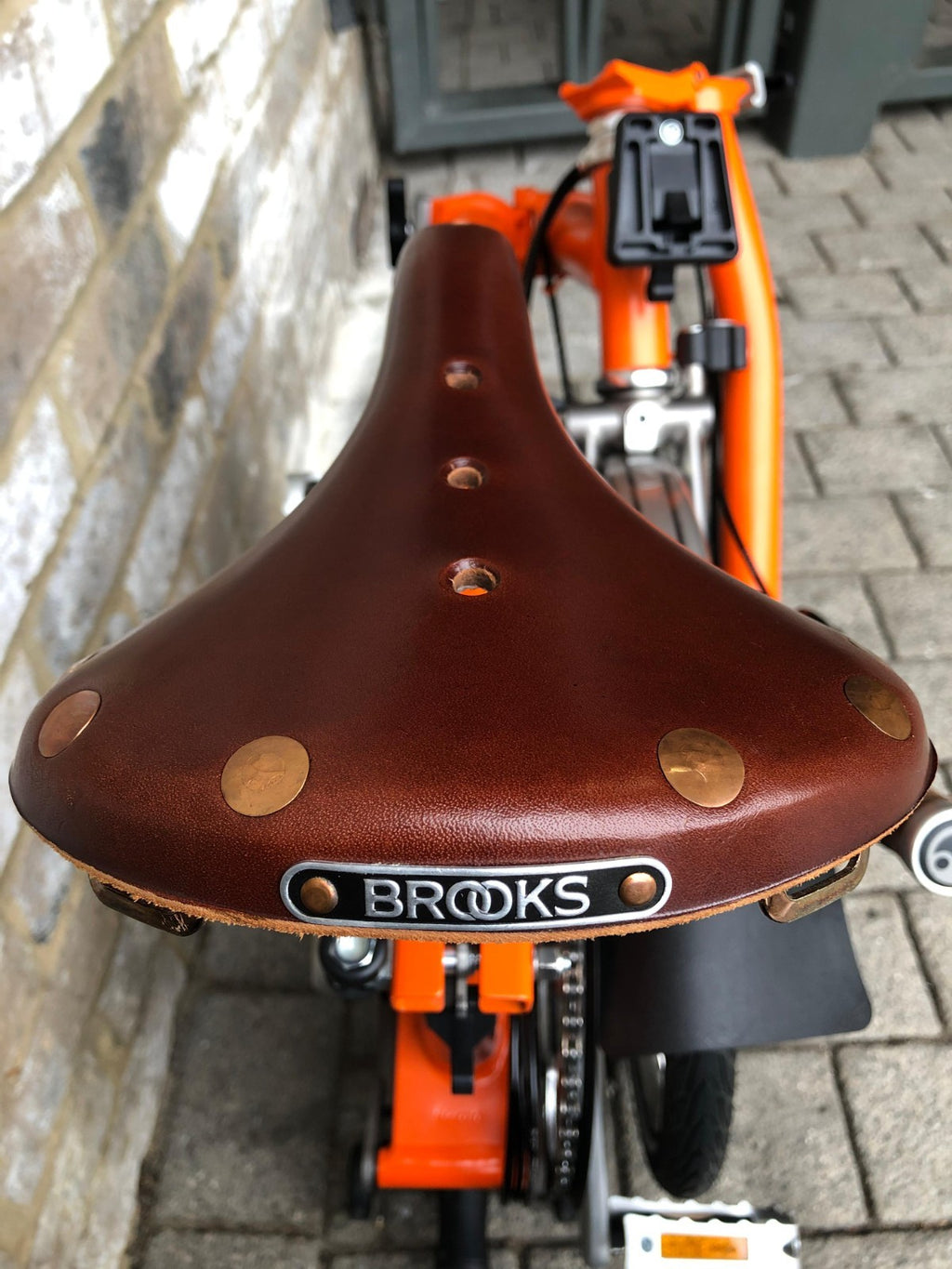 Brompton Signal Orange Superlight Titanium RARE S6L-X with Brooks - WORLD POST