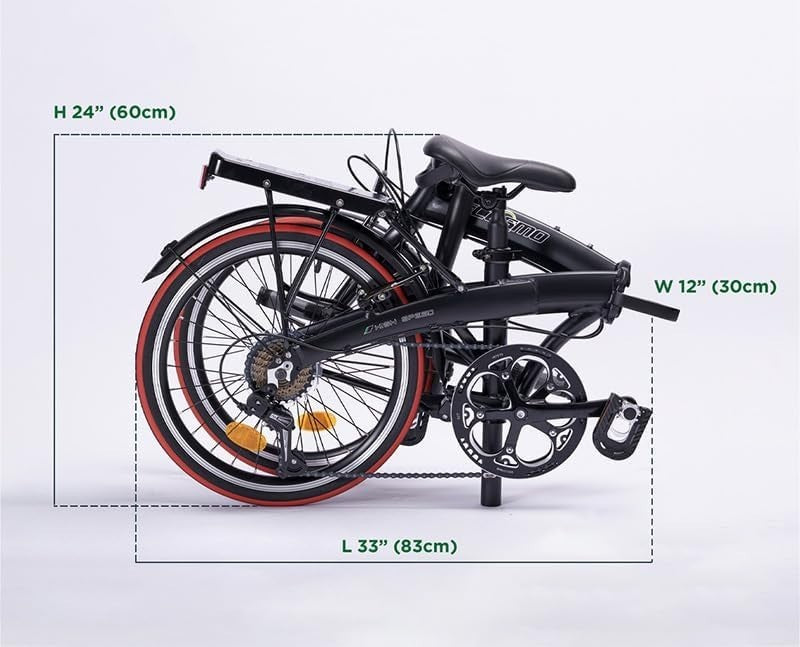 Folding 20" Alloy Bike 7 Speed Lightweight Commuter Bicycle 12kg City