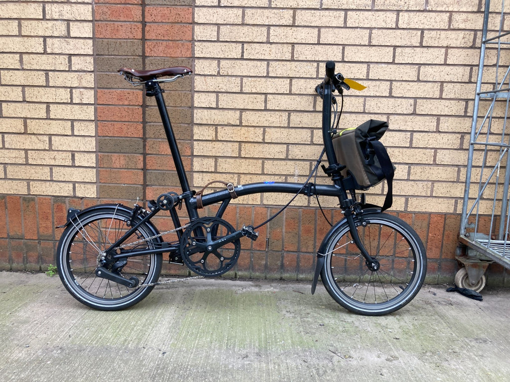 Brompton P Line Urban 4 Speed Low Handlebar Folding Bike - Midnight Black - VGC