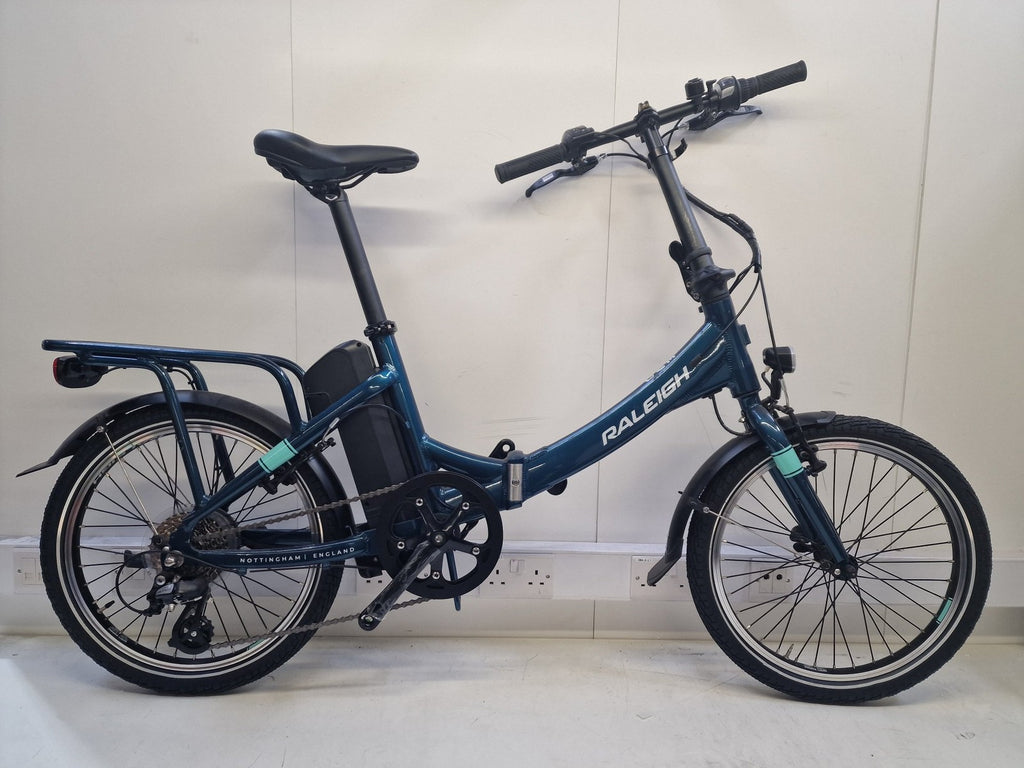 Raleigh 2019 Evo Alloy Folding Bike 20" Wheel - Blue Green (Damaged/No Cover)