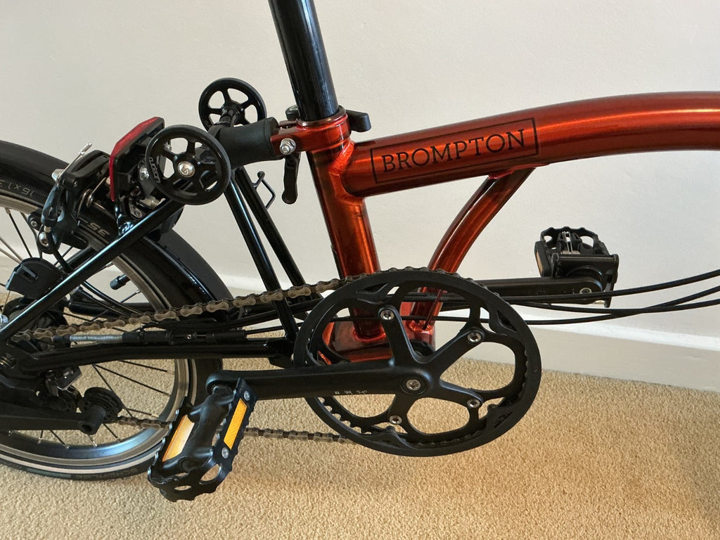 Brompton C Line Flame Red Lacquer low bar 6 speed