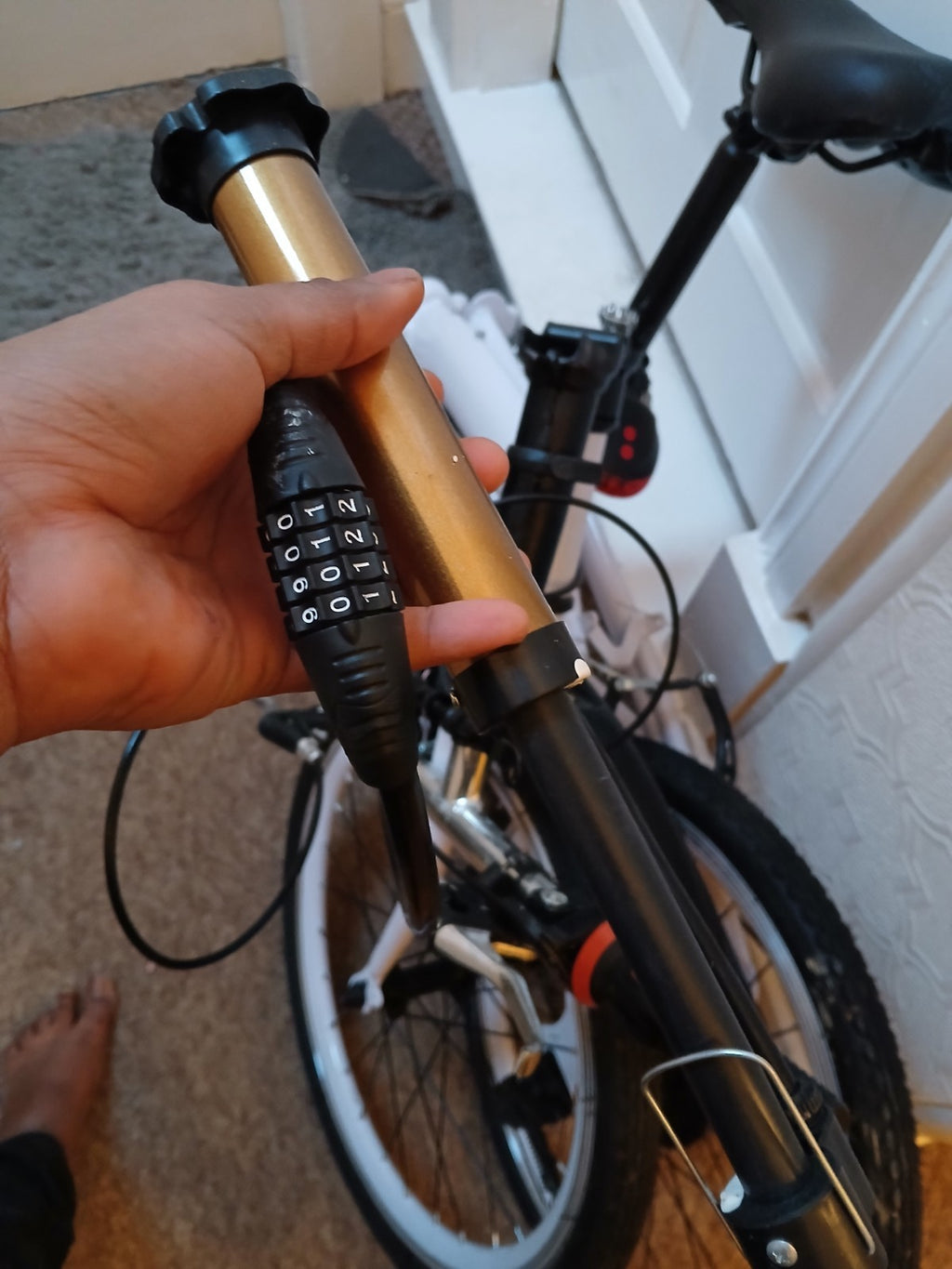 White Folding Bike Foldable City Bike for Adult 20" Commute Bicycle 6 Speed Gear