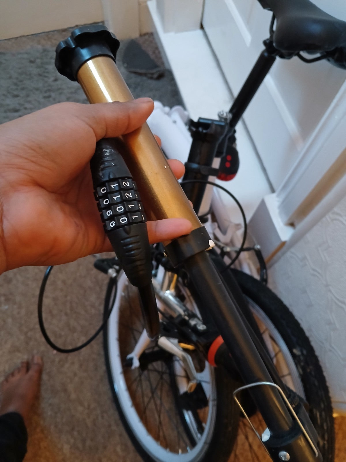 White Folding Bike Foldable City Bike for Adult 20" Commute Bicycle 6 Speed Gear