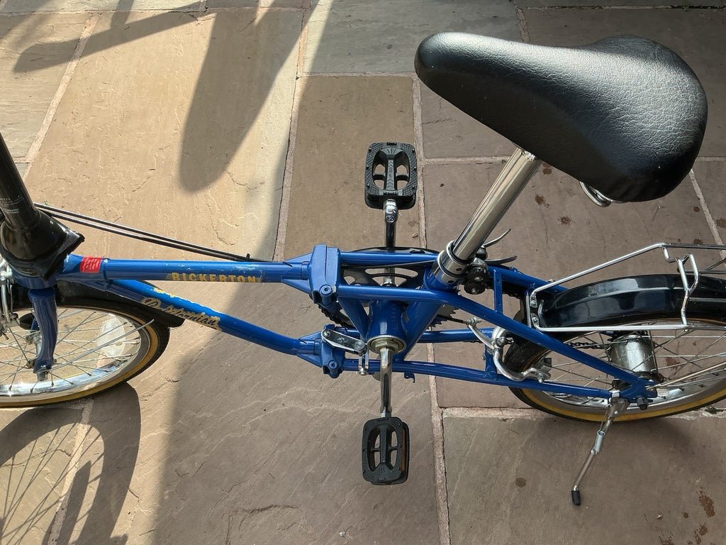 Vintage Bickerton ‘Californian’ Folding Bike Blue Rear Rack Mudguards Carry Bag