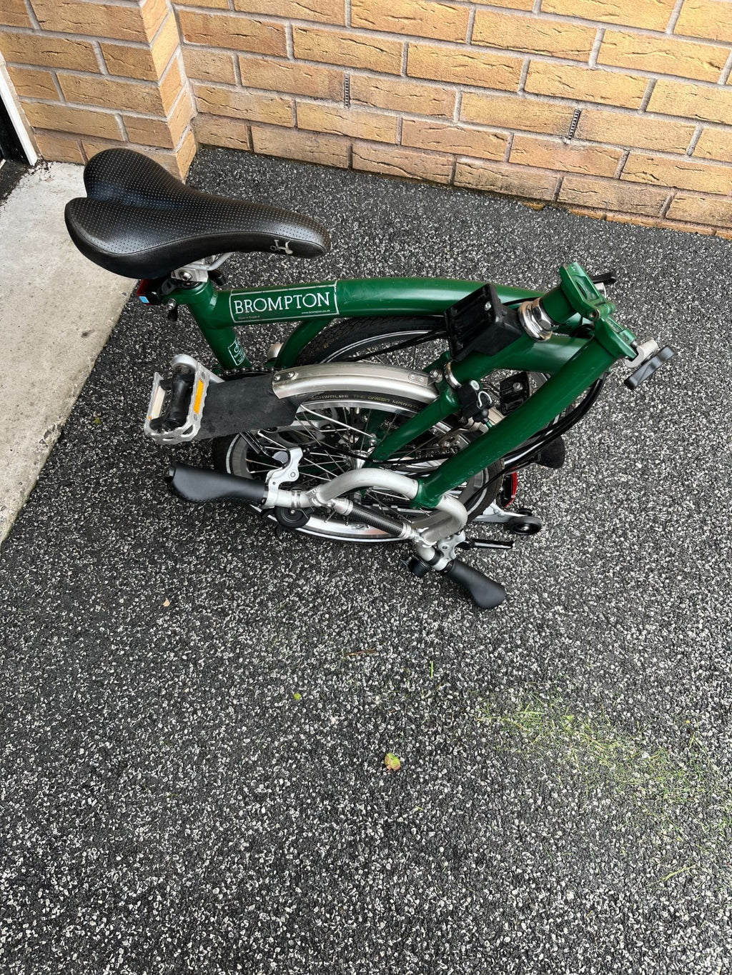 Brompton M3L in Racing Green, newly serviced with rear rack