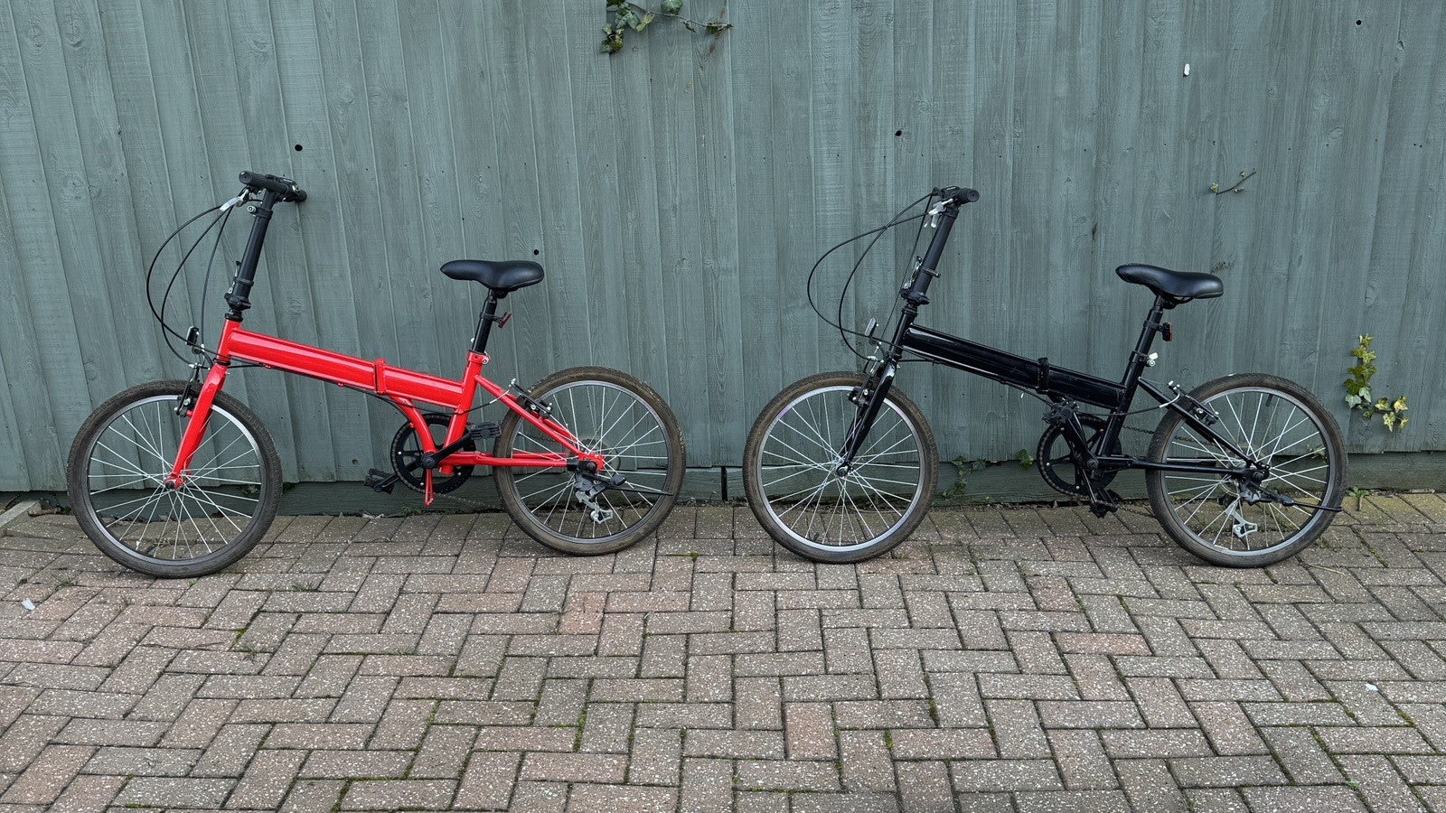 2 Folding Bikes, 1 Red and 1 Black, price is for both, 5 gears.