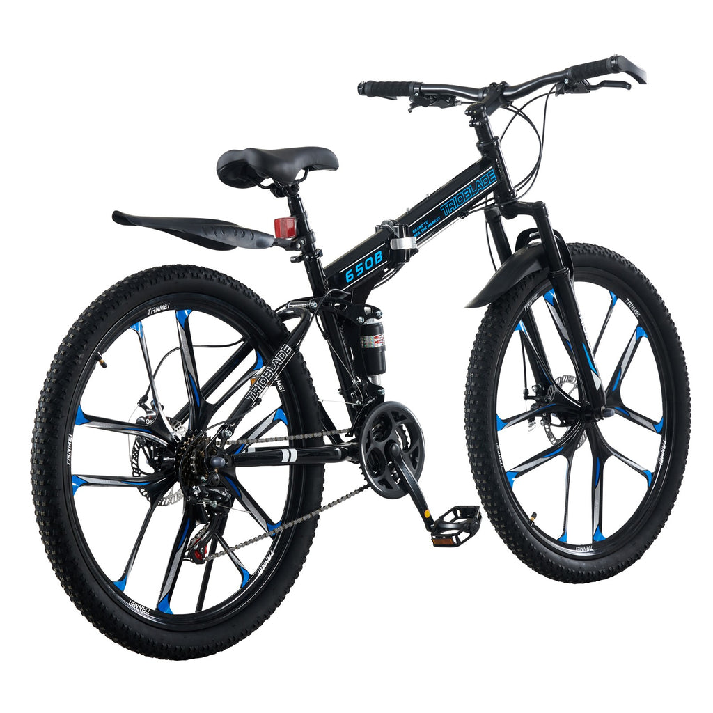 Folding Bike Men Women Mountain Bike 21 Speed Fully Suspended Bike 27.5" New