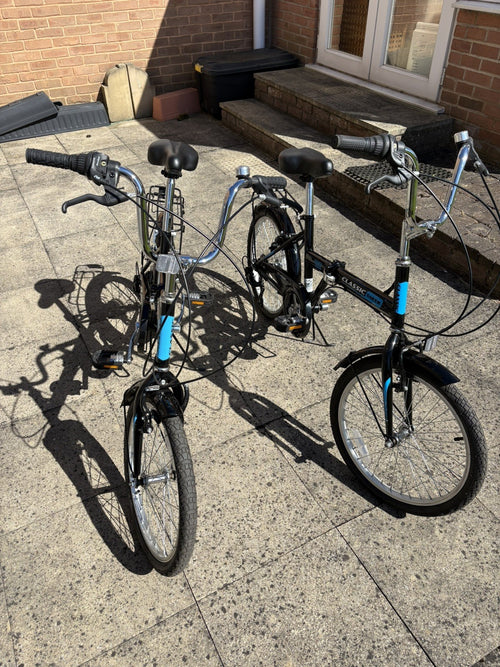 2 x Adults Black Classic Saker Folding Bike Venture Series 20" Shimano 6-speed