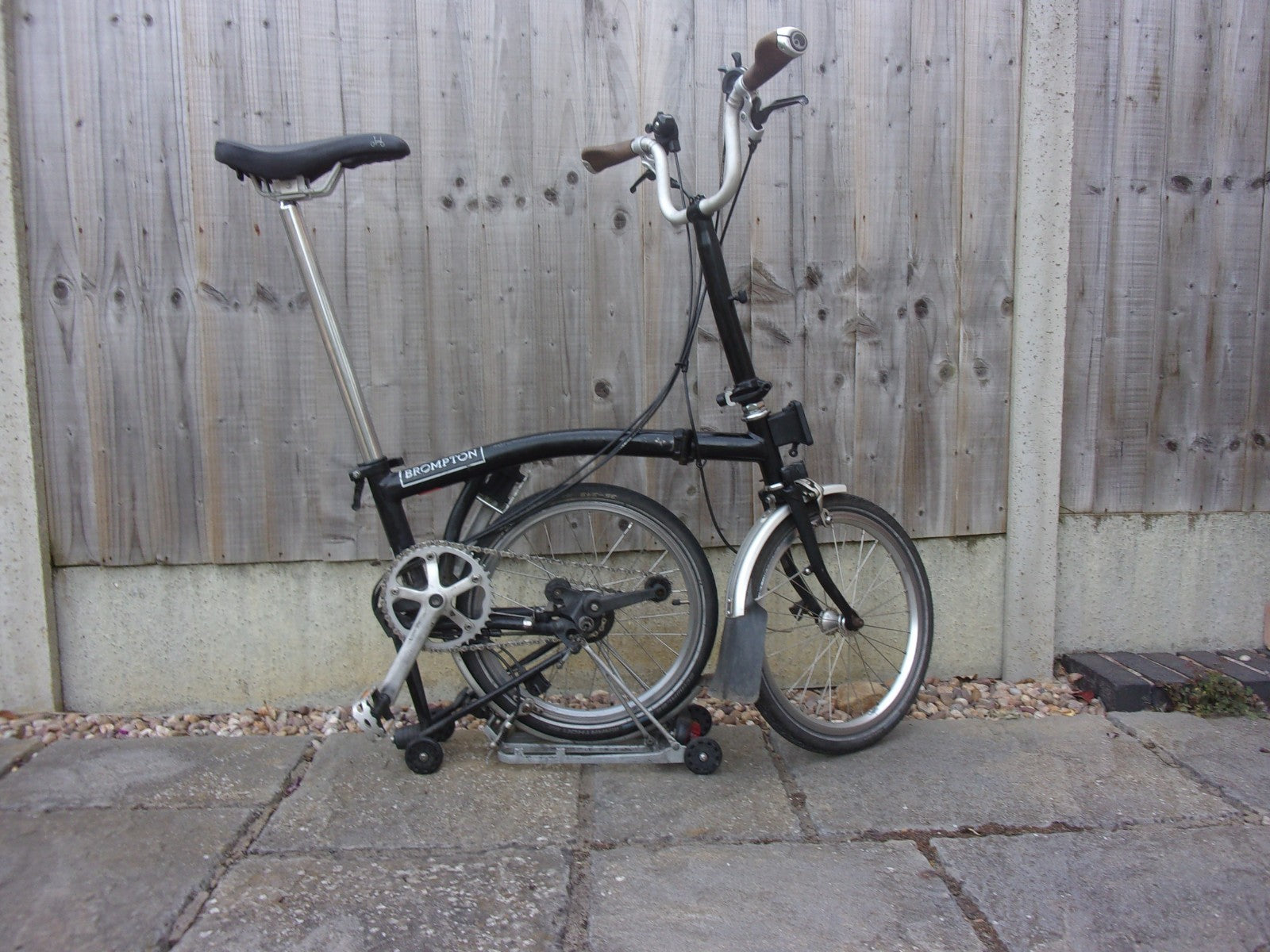 Brompton Folding Bike 16in Black/Silver with Rear Rack & Mudguards