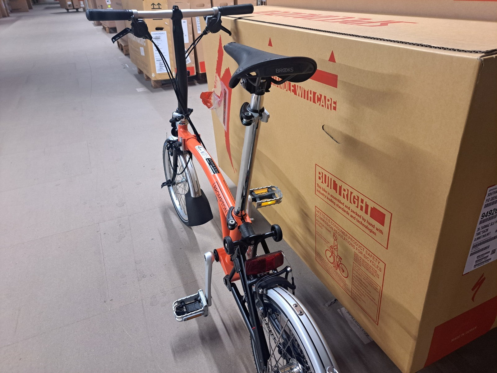 Brompton C-Line Explore Low bar Folding Bike Fire Coral