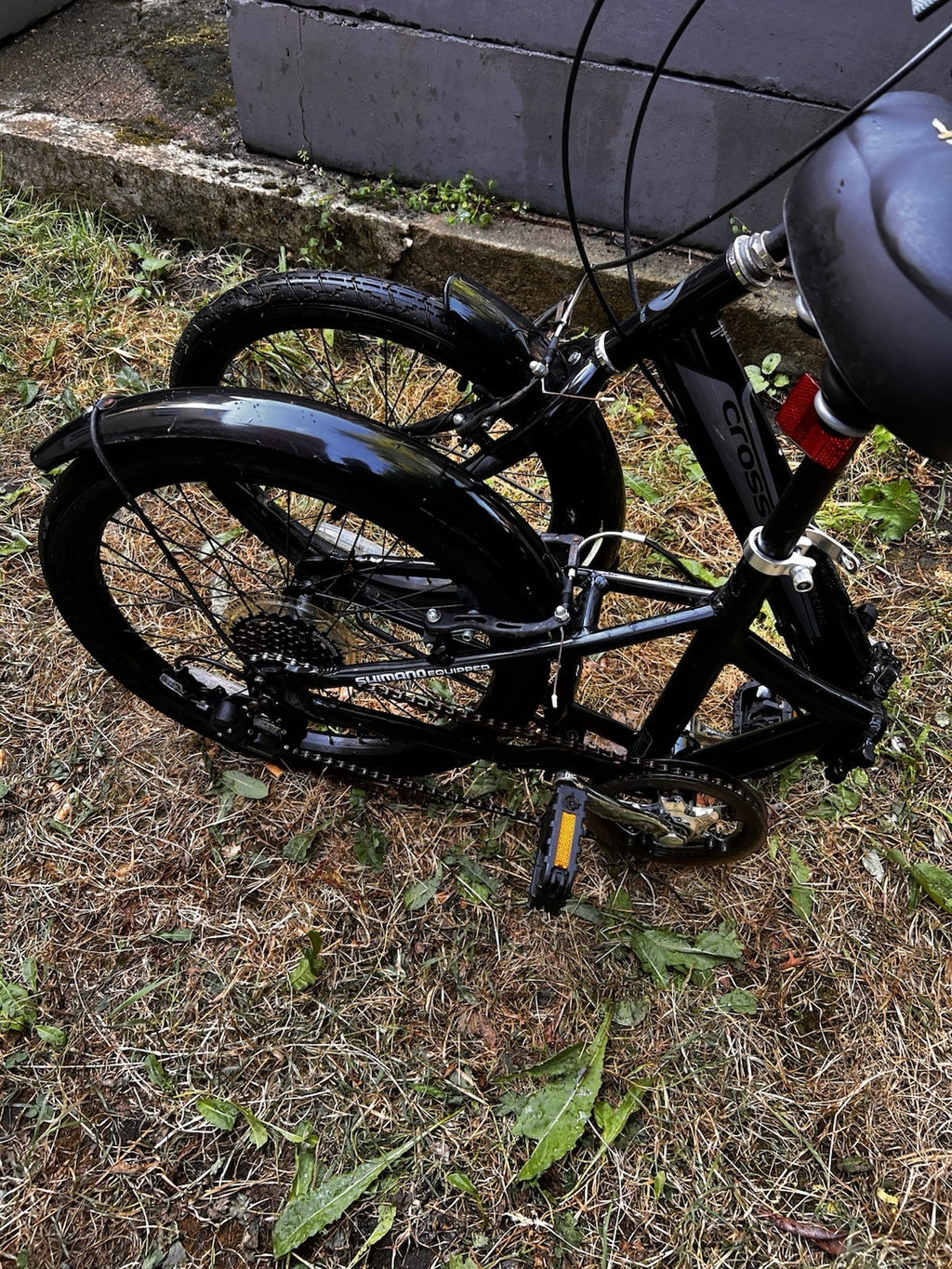 Cross 20” Folding Bike Shimano 7 Speed Adult Bicycle Black Foldable
