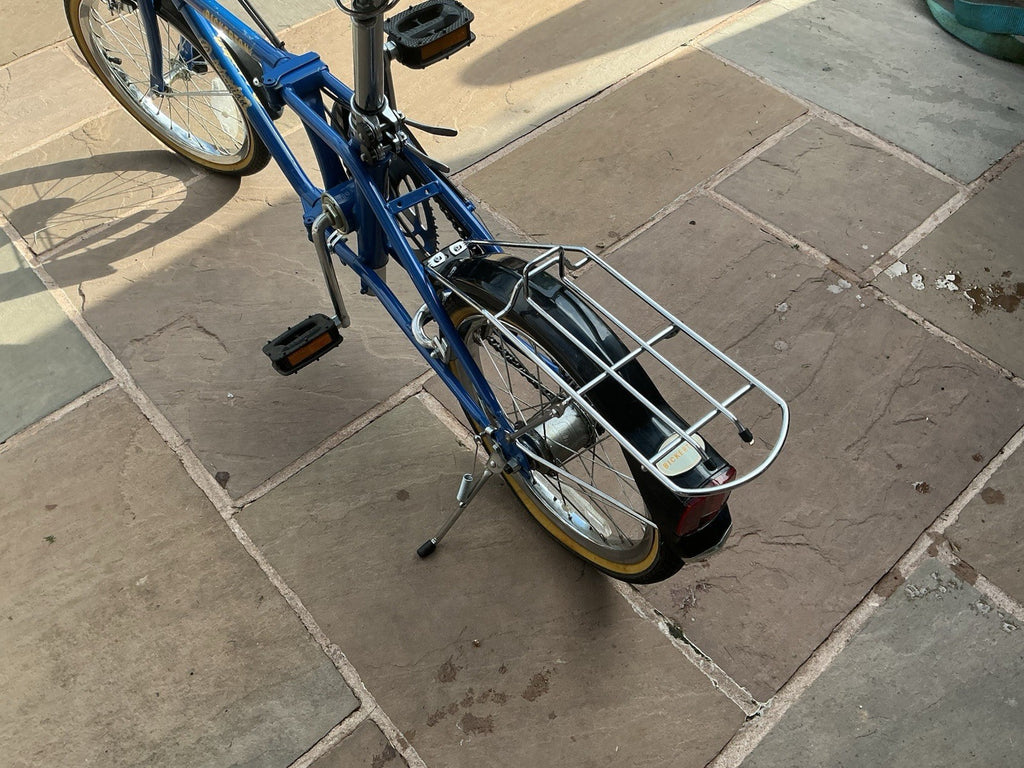 Vintage Bickerton ‘Californian’ Folding Bike Blue Rear Rack Mudguards Carry Bag