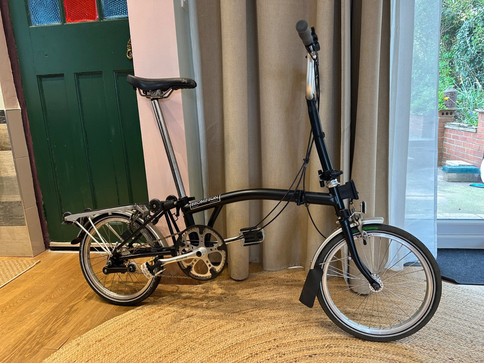 Brompton Folding Bike 3-Speed, Black with special case