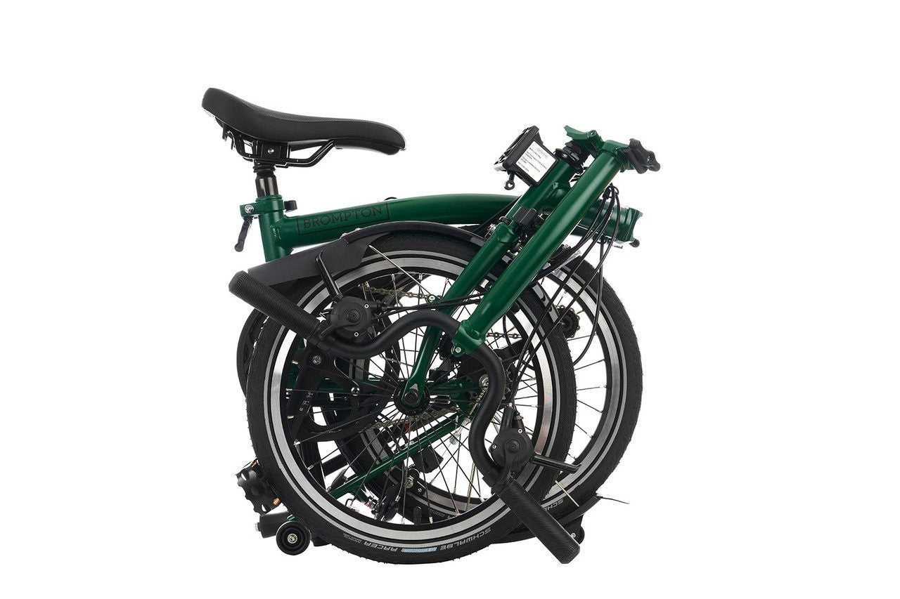 Brompton C Line 2 Speed 2023 Mid Handlebar Folding Bike - British Racing Green