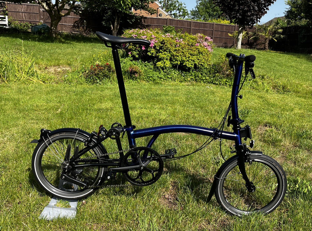 Brompton P Line 4 Speed 2025 Low Handlebar Folding Bike - Bolt Blue Lacquer