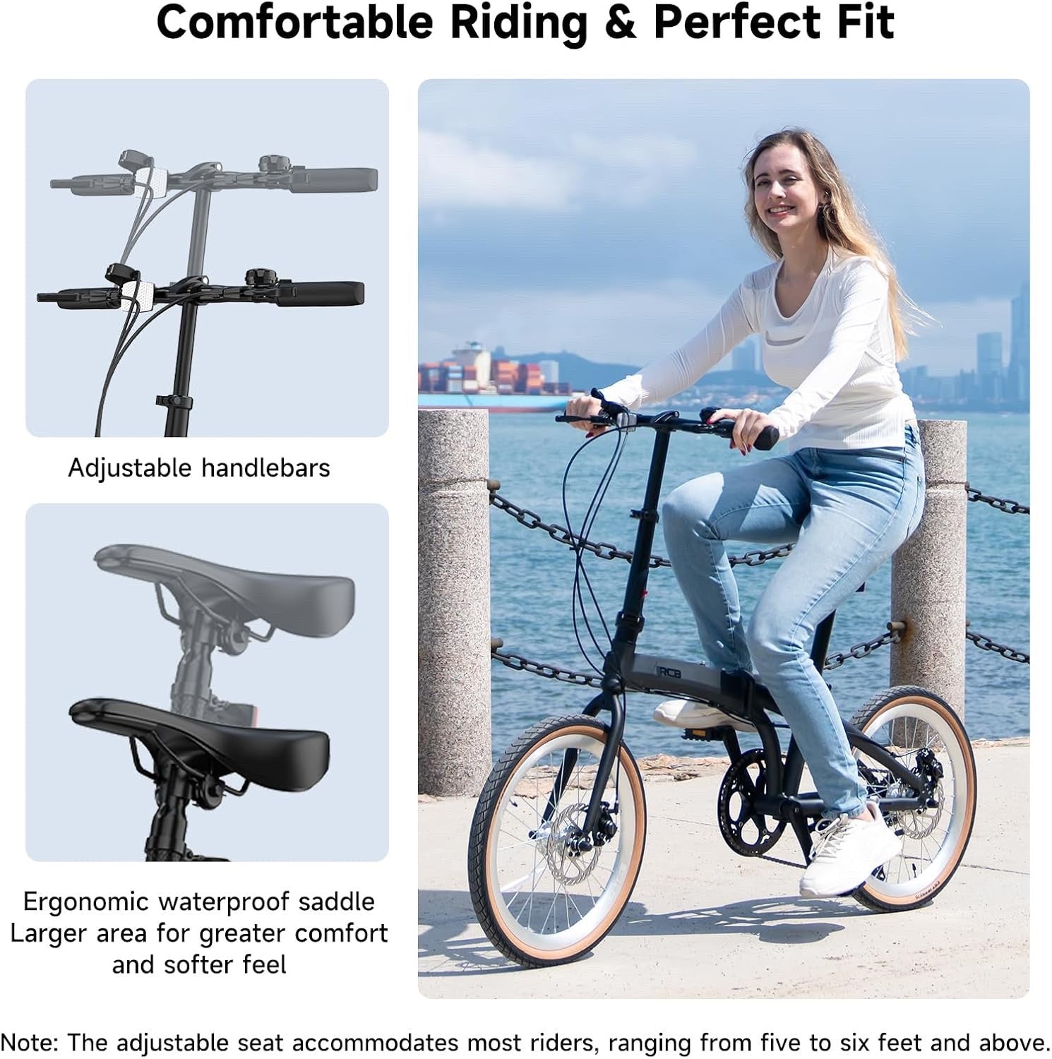 RCB GK4 Folding Bike 20 Inch, Foldable Bicycle with Aluminium Frame, 7-Speed Gea