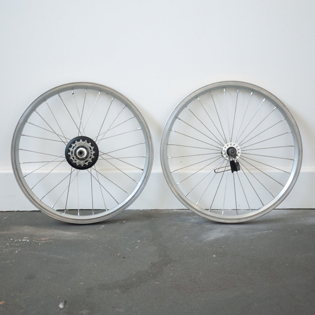 Brompton 2 Speed Front Wheel Rear Wheel Superlight Double Butted Silver  E Hook