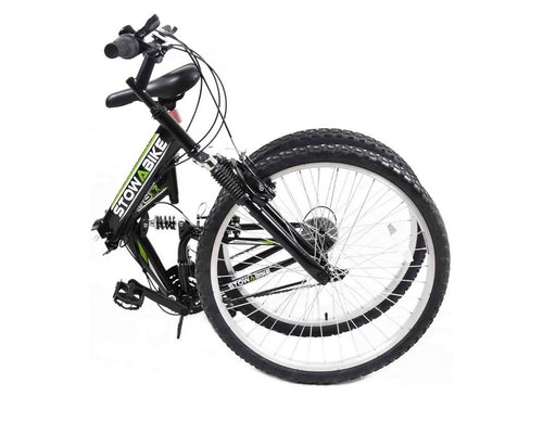 26" MTB V2 Folding Dual Suspension 18sp Gears Mountain Bike Black
