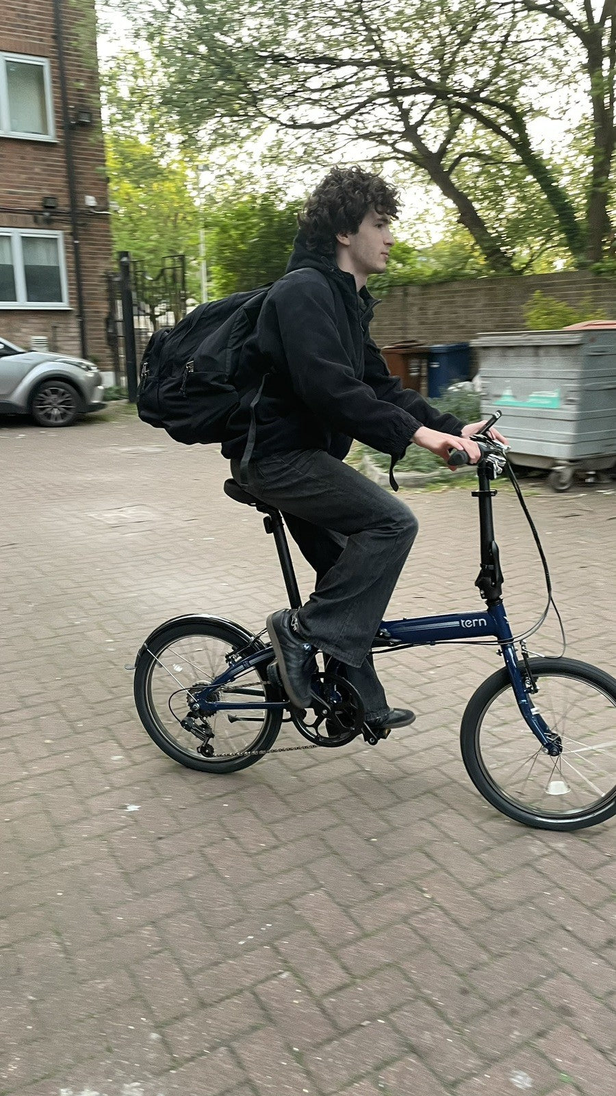 Tern Folding Bike 20in Blue/Black Flat Bar V-Brakes Mudguards Kickstand